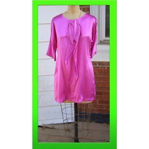 🌸 New COLLECTIVE CLOTHING Hot Pink Silk Dress sz S